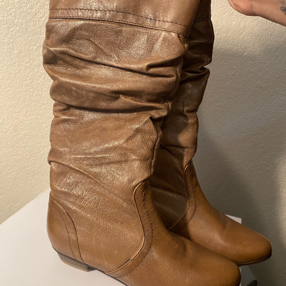 Steve Madden Brown Slouchy Leather Boots size 5.5